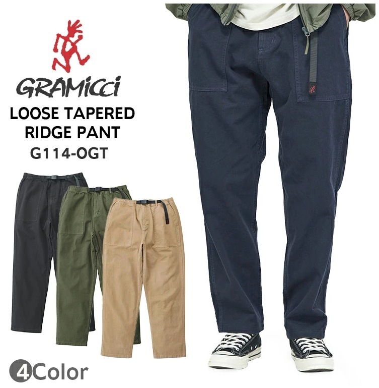 メンズ G114-OGT LOOSE TAPERED RIDGE PANT ルーズテーパードリッジパンツ チノパン オーガニックコットン アウトドア クライミング キャンプ　ボトムス ロングパンツ