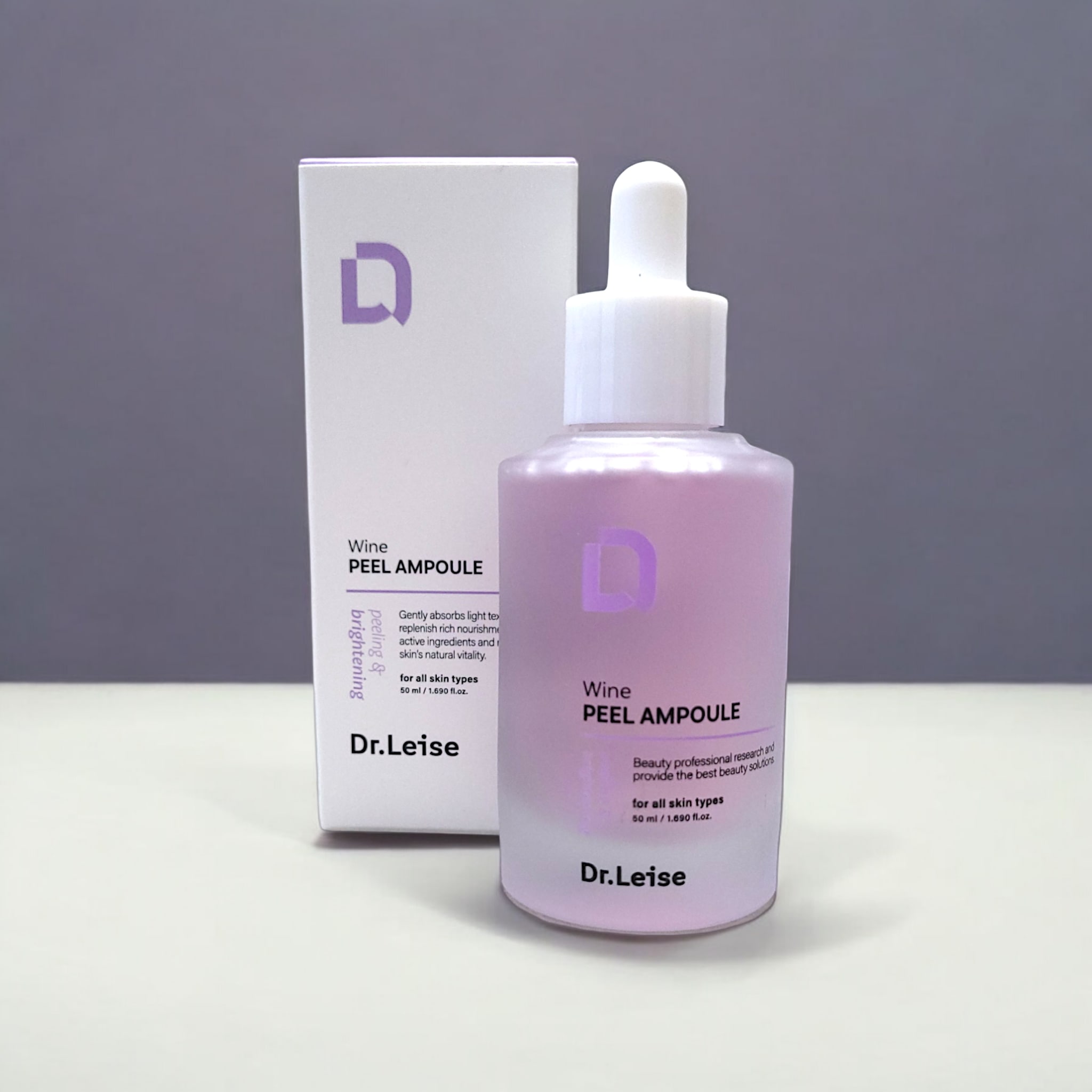 Dr.Leise Wine PEEL アンプル 50ml, 角質除去, 睡眠ピール, 毛穴, 天然ピールアンプル,ブライトニング