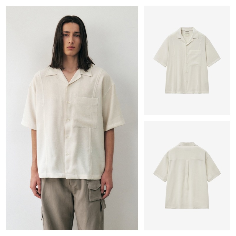 【INSILENCE】 DRAEF OPEN COLLAR SHIRT : CREAM
