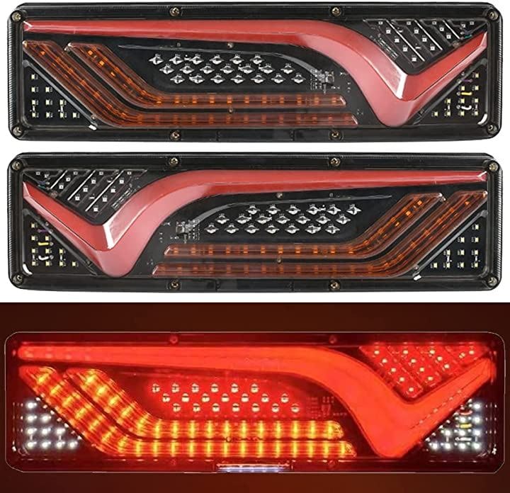 トラック LED テールランプ 24V 薄型 シーケンシャル 流れる V字 汎用 左右セット(46cm)