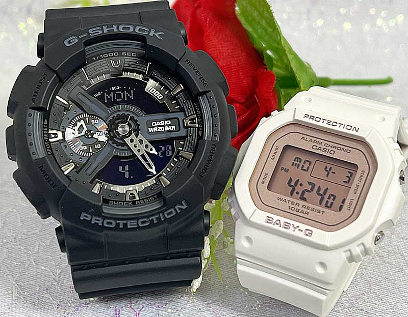 恋人たちのGショックペアウオッチ G-SHOCK BABY-G ペア腕時計 カシオ 2本セット アナデジ GA-110-1BJFGA-110-1BJF BGD-565SC-4JF 手書きします