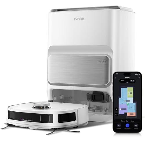 【2024新登場・全自動掃除機】 EUREKA ロボット掃除機 J12 Ultra 5000pa強力吸引 水拭き両用 自動ごみ収集 モップ自動洗浄乾燥DuoDetect AI 3D識別技術 Aiレー