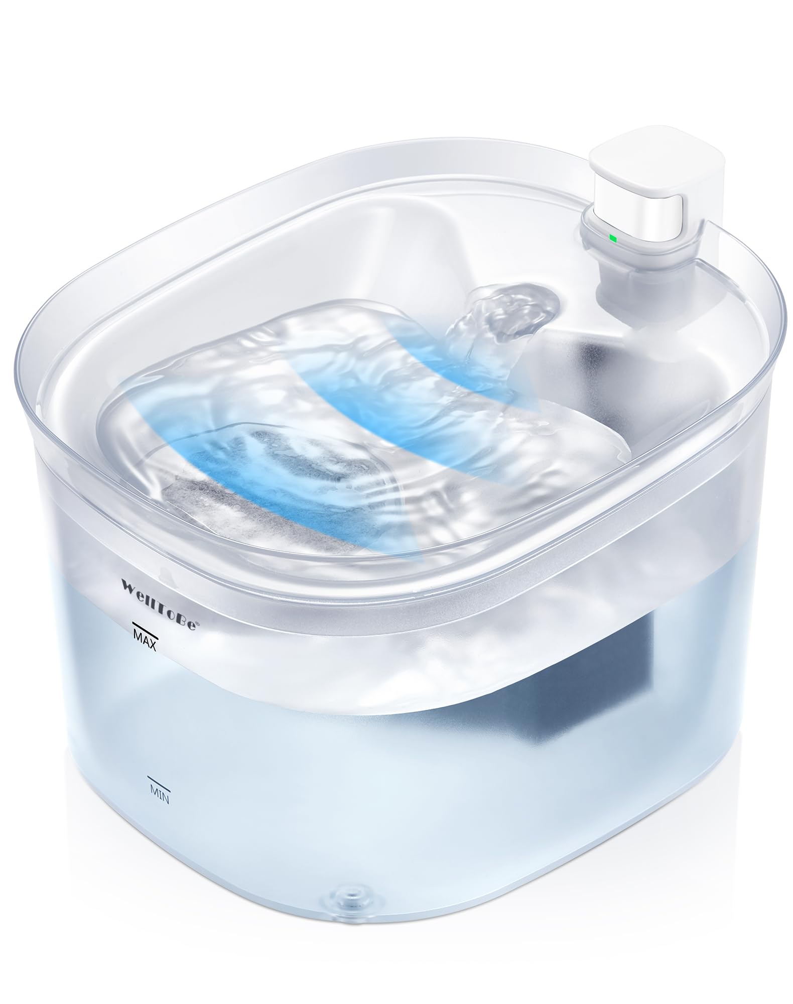 WellToBe 猫 給水器 自動給水器 ペット用 コードレス 猫 水飲み器 活性炭フィルター付 2.5L大容量 ワイヤレスポンプ 3つ給水モード 五重濾過 2WAY給電 静音循環式 動作検知 組み立