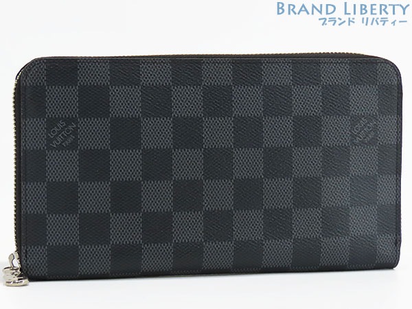 ほぼ新品ルイヴィトンダミエグラフィットジッピーオーガナイザーNMラウンドファスナー長財布ブラックN60111