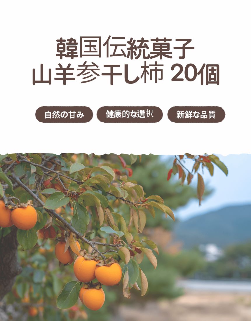 韓国 山羊参 ドライフルーツ 柿（干し柿）高級品 20個入り