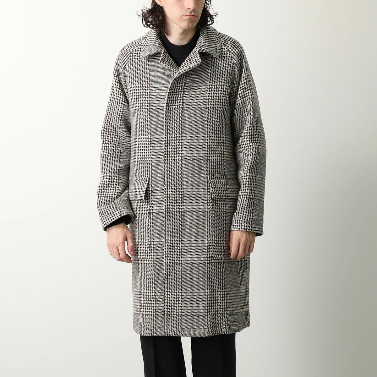 TAGLIATORE タリアトーレ バルカラーコート LOYD/S ST G30007 メンズ グレンチェック ウールブレンド ロングコート シングルブレスト M1026