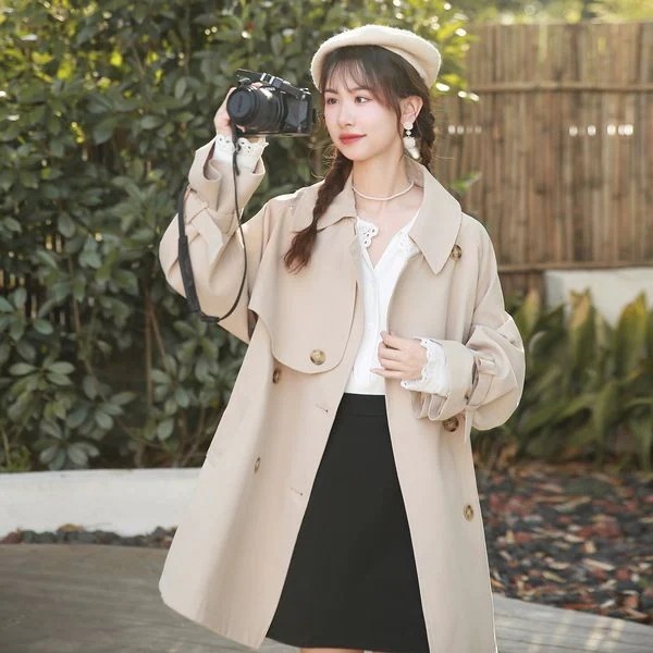 秋 冬アウター ジャケット 秋トレンチコート ムートンファッションセミロング トレンチコート 秋 日系 キュート コート 韓国ファッション百掛けジャケット トレンチコート レディース30%までに制限