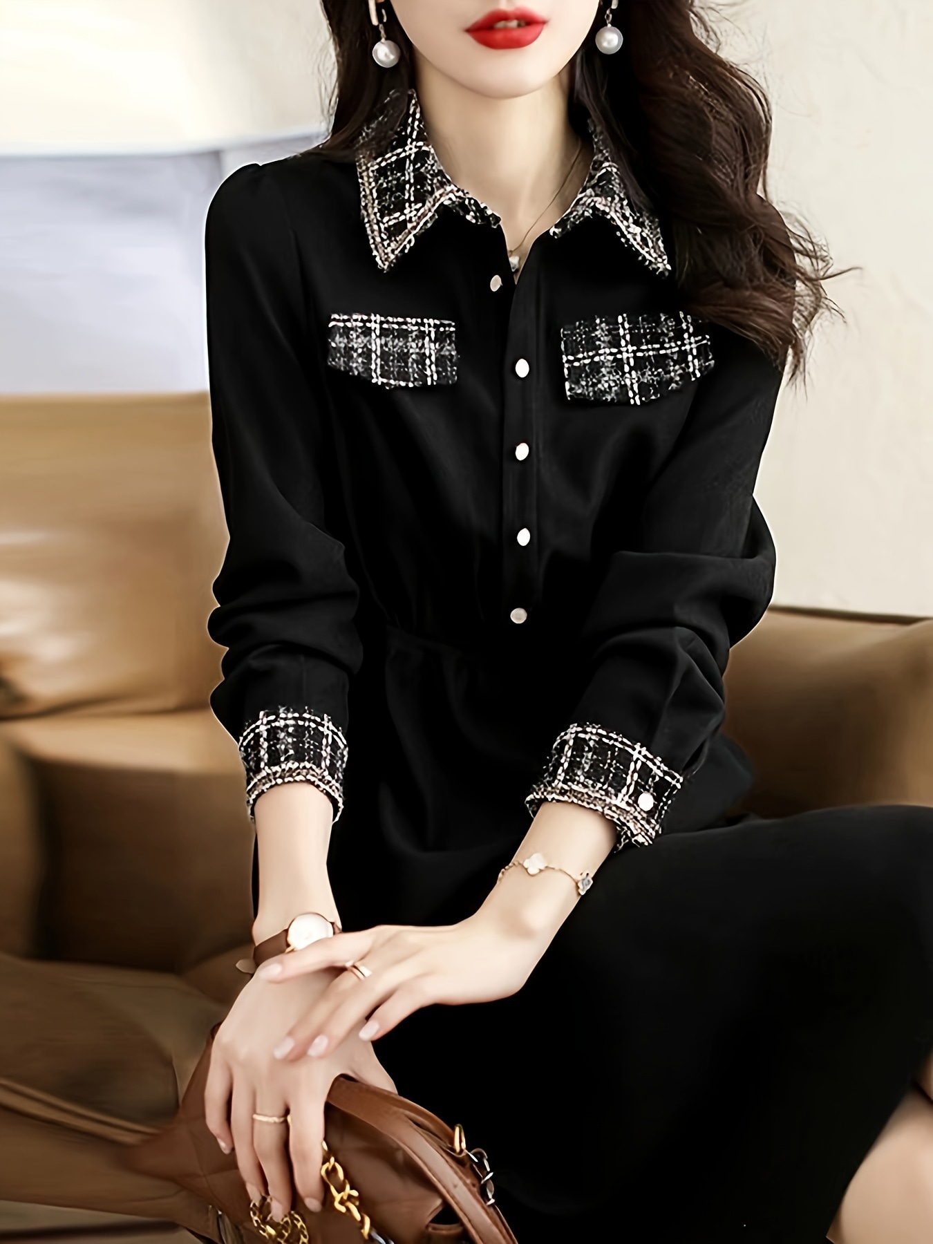 柄拼接カラードレス可愛らしい香り小ぶり