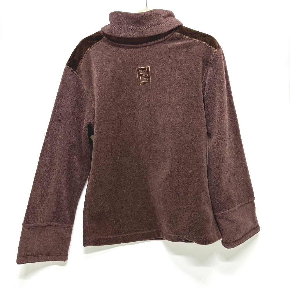 カットソー フリース FFロゴ ハイネック ナイロン ブラウン