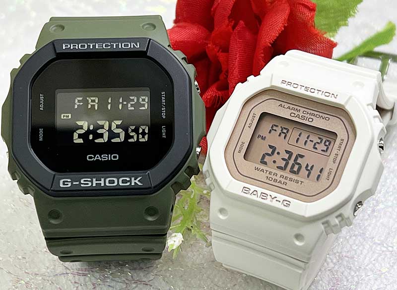 恋人たちのGショック ペアウオッチGショック ほんのり好きでいてください G-SHOCK BABY-G ペア腕時計 カシオ 2本セット DW-5610UU-3JF BGD-565SC-4JF デ