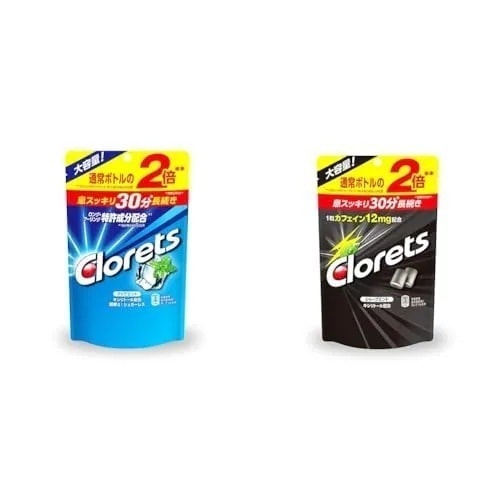 【セット買い】モンデリーズ クロレッツ クリアミントスタンドパウチ 280g + クロレッツ シャープミント スタンドパウチ ガム 大容量 280g