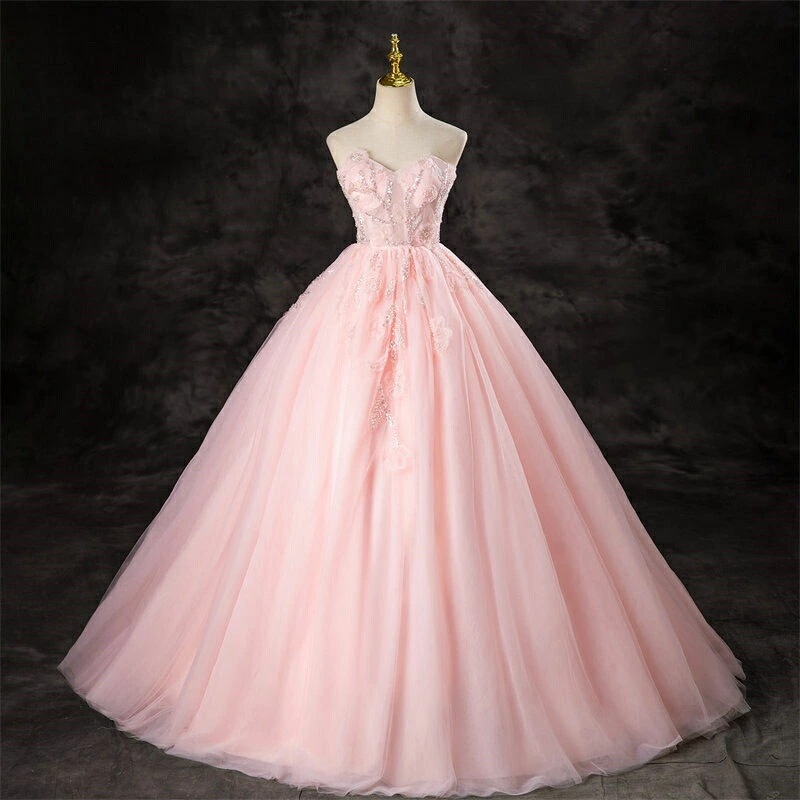 カラードレス ロングドレス パーティードレス ピンク ビスチェ オフショル Aライン かわいい プリンセス ウェディングドレス ウエディングドレス 結婚式 二次会 花嫁 前撮り 演奏会 発表会 オフシ