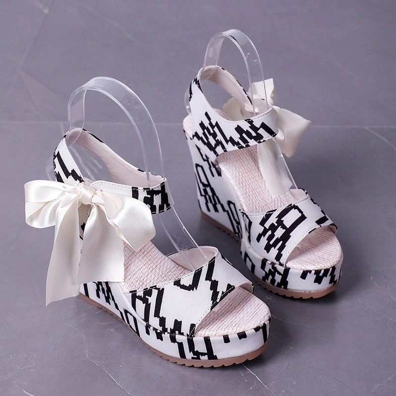 フラットサンダル夏厚底シューズ韓国ファッション厚底色切り替え人気韓国蝶結びスロープヒールサンダルビーチサンダルハイヒールウェッジソールクリアヒールサンダルスポーツサンダル