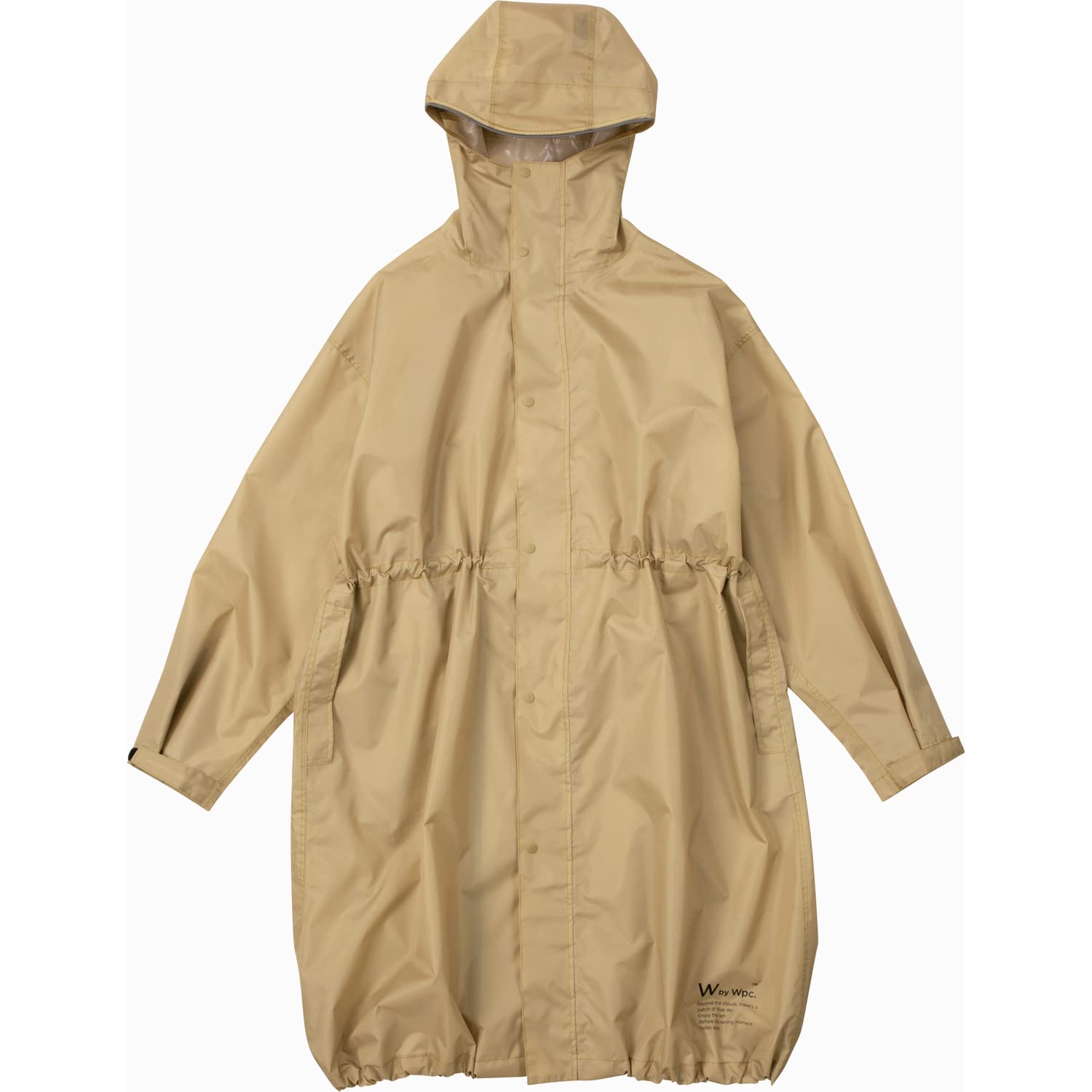 ワールドパーティー レインコート レインバイシクル モッズコート ベージュ レディース メンズ レインコート自転車対応 足が濡れにくい ツバ付き リフレクター 普段使い出来る おしゃれ R-1130-