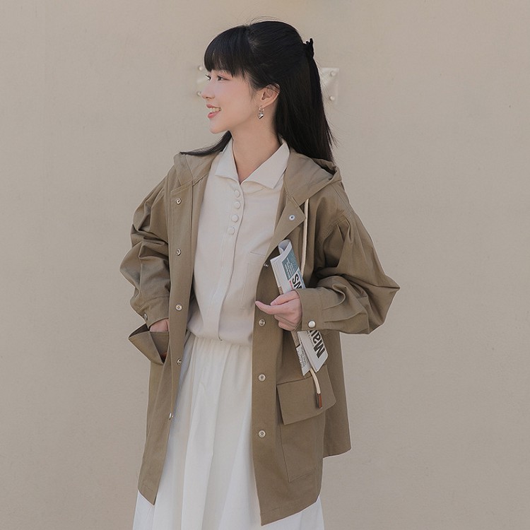 レディース 春 秋 ジャケット ロング 防風ウィンドブコーチジャケット 韓国風 長袖薄手 ブルゾン