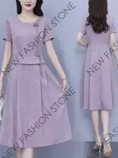 チャイナドレスワンピース女2024夏新中国風スカート-50