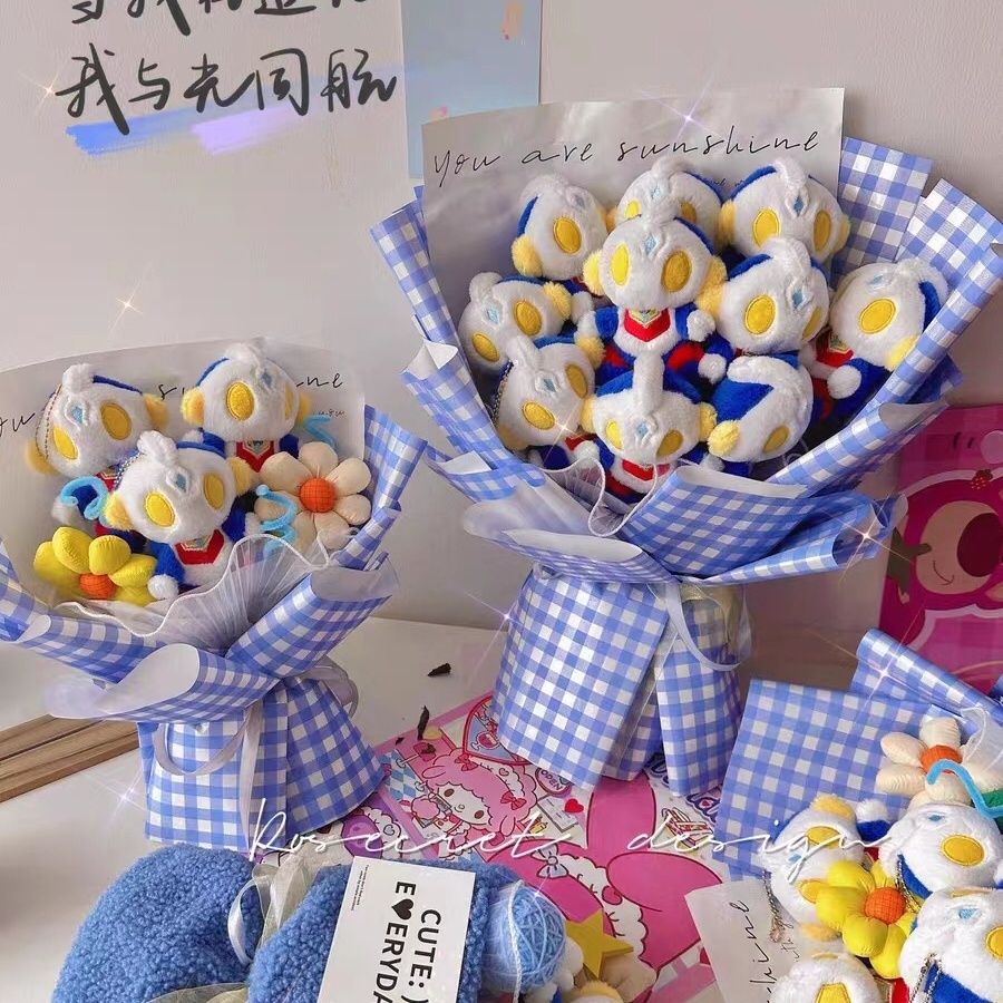アートフラワーウルトラマン漫画人形ブーケ诞生日卒业プレゼント男の子クリエイティブ彼氏