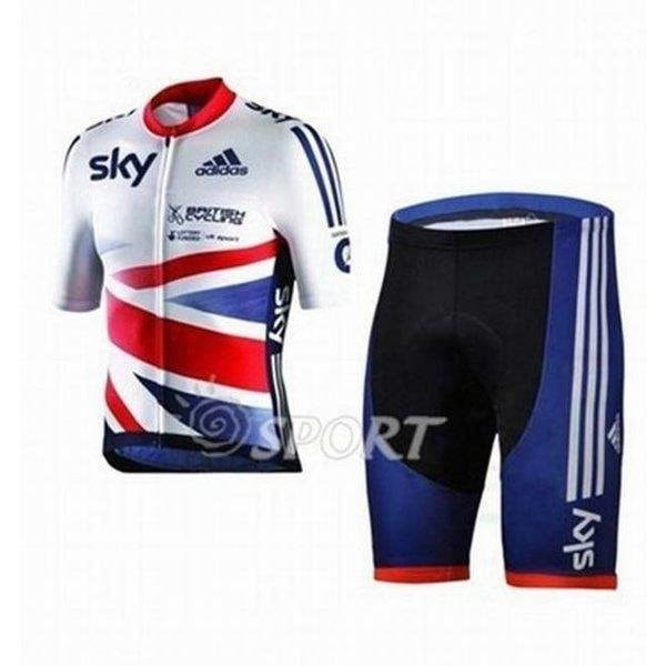 自転車ウェア SKY 上下2点セット サイクルウェア 半袖 メンズ サイクリング裏ウエア 吸汗 速乾 ジャケット バイク バイク 運動