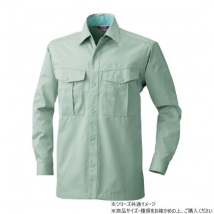桑和 4115 長袖シャツ 6Lサイズ モスグリーン(107)
