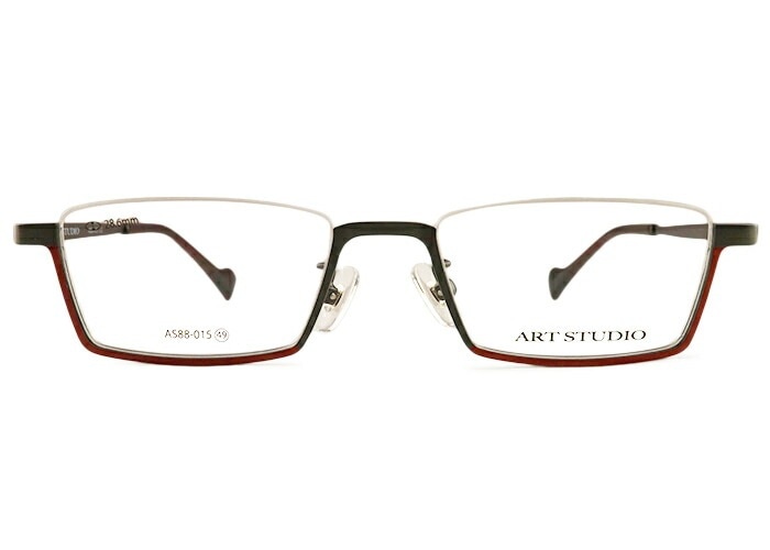 アートスタジオ ART STUDIO as88-015 アンダーリム 逆ナイロール メタル メンズ レディース 伊達 度付き 老眼鏡 遠近両用 メガネ めがね 眼鏡 49サイズ art