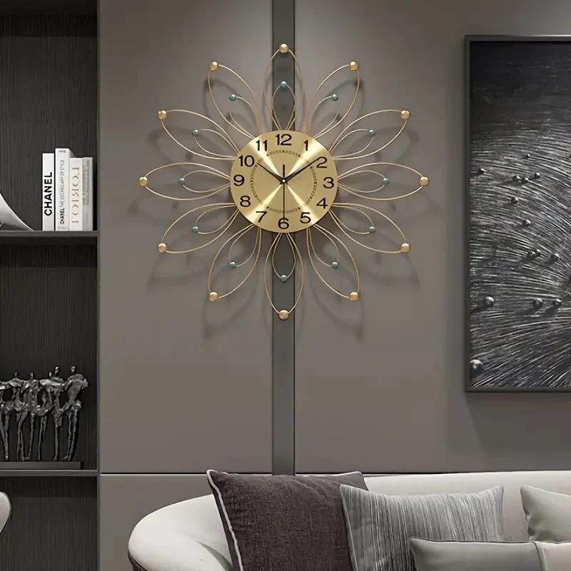 壁掛け時計 アナログ サイレントクロック モダン インテリア デザイナーズ おしゃれ かわいい ゴールド リビング ダイニング 寝室 電池式