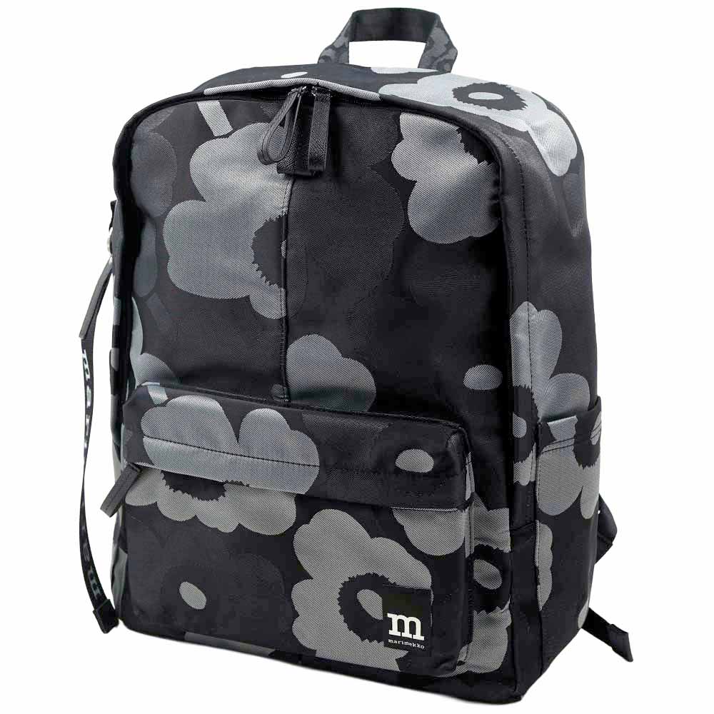 マリメッコ リュックサック バックパック ウニッコ グレーダーク グレーブラック marimekko Zip Top Backpack Unikko 094809-990