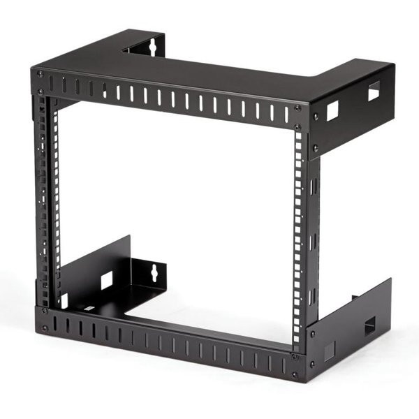 StarTech RK12WALLO ブラック サーバーラック 8U/EIA規格 2ポストオープンフレーム壁掛けタイプ メーカー直送