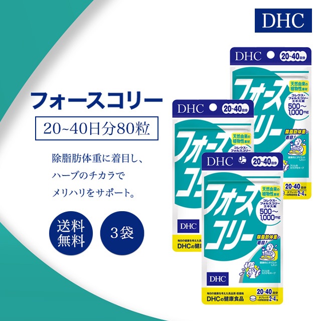 フォースコリー 20～40日分 80粒 3袋セット サプリメント 健康食品 ダイエット 必須アミノ酸 BCAA ビタミンB