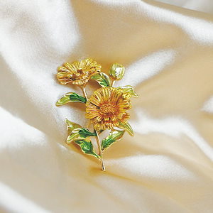 【10点セット】エレガントでシンプルなデイジーブローチ気質多用途コートカーディガンアクセサリーレトロファッションピンコサージュ70