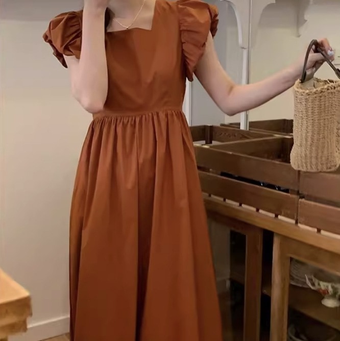 レディース ワンピース ロング 半袖 かわいい 夏 大人可愛い きれいめ シンプル カジュアル 上品 おしゃれ かっこいい レトロ こなれ感 ラフ ガーリー ルーズ 個性的 クール モード系 主役級