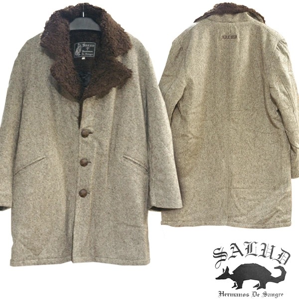 サルー SALUD メンズ ブルゾン ジャケット ブラウン TC-5528 Boa collar Coat ローライダー チカーノ ファッション LA カジュアル スタイル ブランド ダックテイルズ