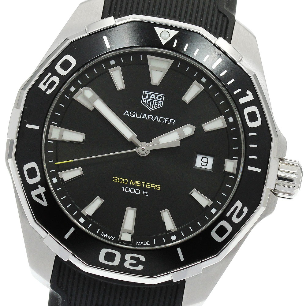 タグホイヤー TAG HEUER WAY101A アクアレーサー デイト クォーツ メンズ 保証書付き_904770【中古】