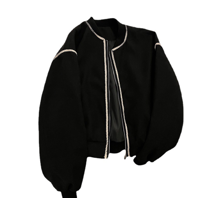 春秋レディースジャケットレトロ野球服香ちゃんショートコート女ゆったり着トップス