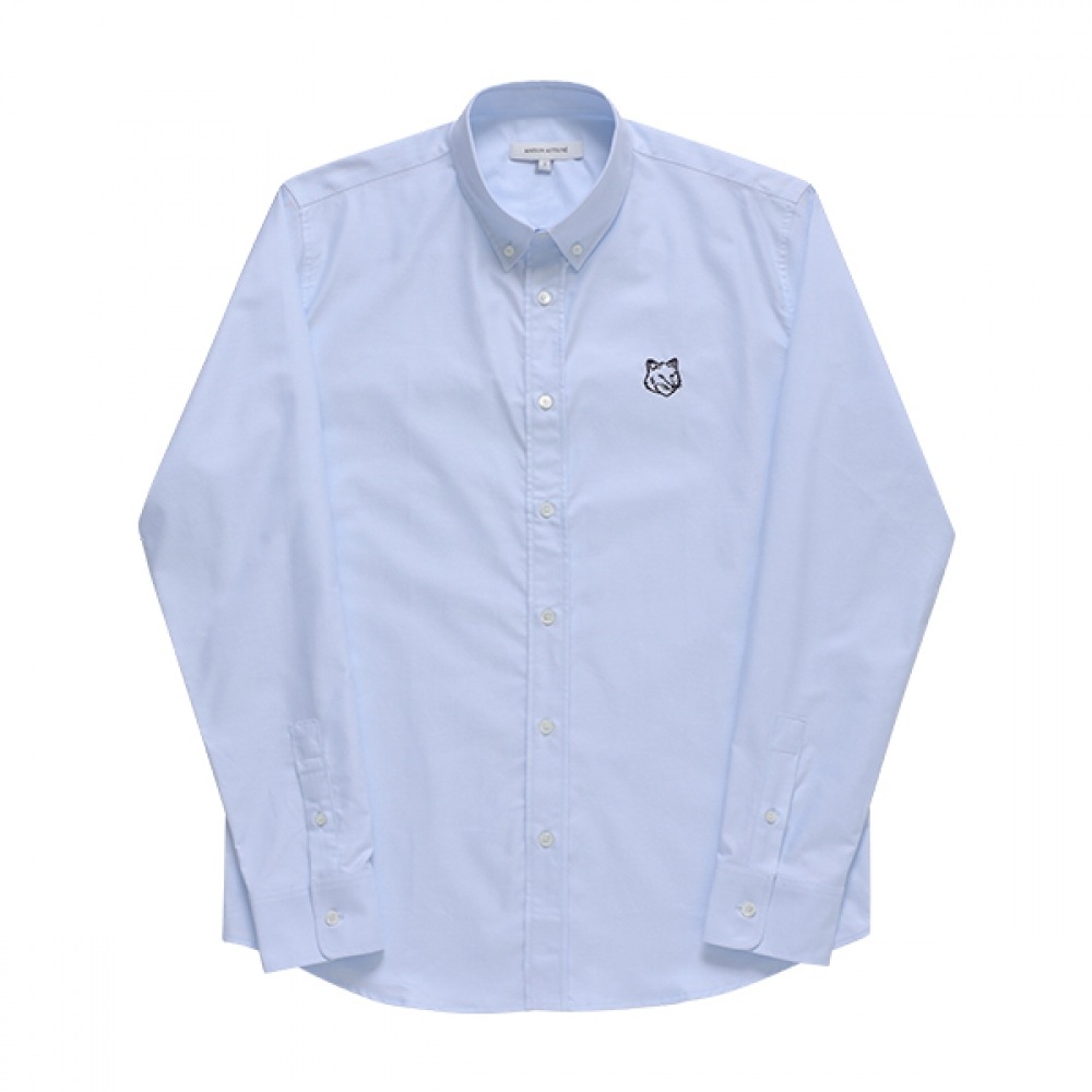 メゾンキツネ MM00410WC2010 P410 コンターフォックスヘッドパッチシャンブレーメンズシャツ