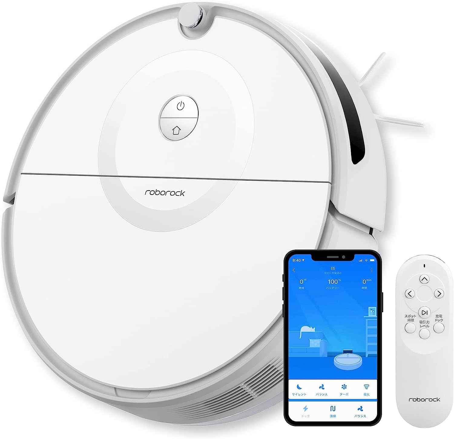 ロボット掃除機 ロボロック E5 白 水拭き マッピング 強力吸引 自動充電 アプリ操作 200分連続稼働 落下防止 正規品 15,656円