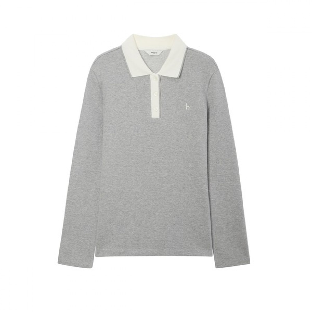 (ヘッジズレディース) 24FW ニットライクポロ T シャツグレー HSTS4D905G2 10,926円
