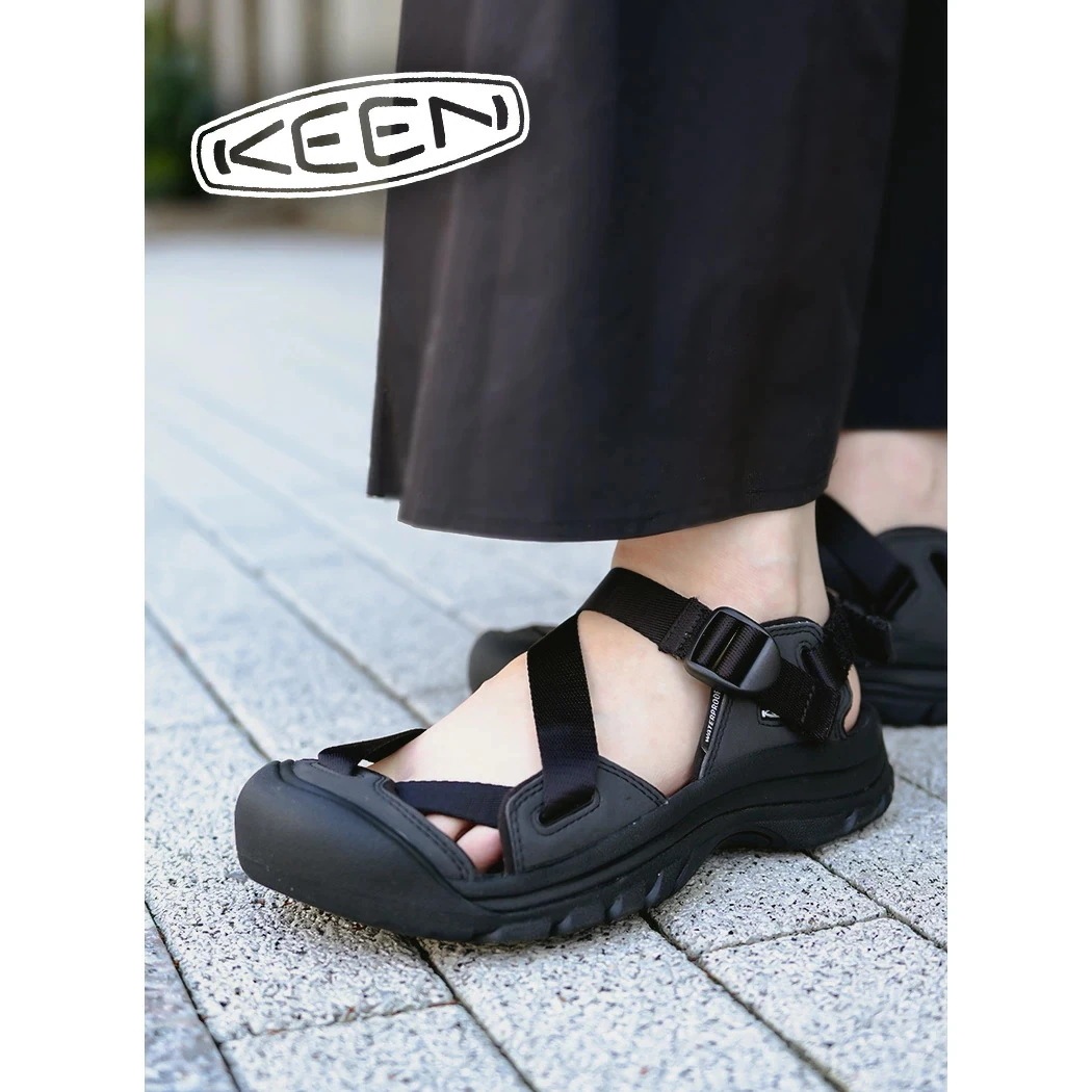 KEEN キーン ZERRA PORT 2 ゼラポート ツー ストラップ サンダル BLACK ( ブラック 黒 バックル レジャー アウトドア 川遊び ウィメンズ レディース 1022500 )