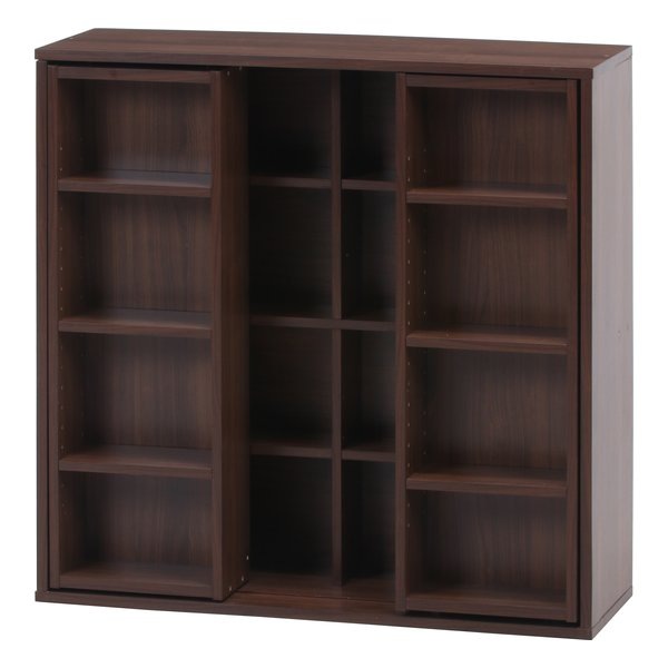 ダブルスライドラック 幅89cm ミディアムブラウン DS9090BR