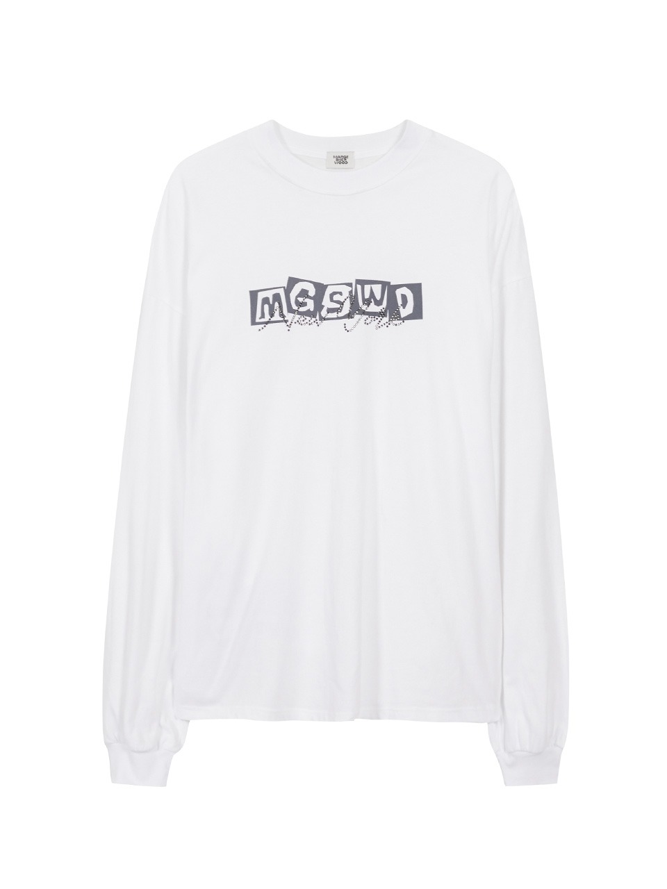 【MARGESHERWOOD】 NEW YORK CRYSTAL-CUT LONG SLEEVE : WHITE
