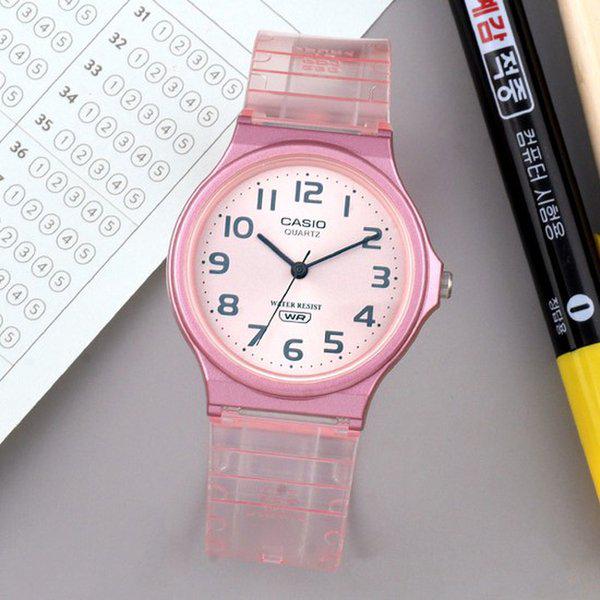 MQ-24S-4B 低騒音 透明クリア 受験生 修学能力試験 男女共用 ウレタン 腕時計 d