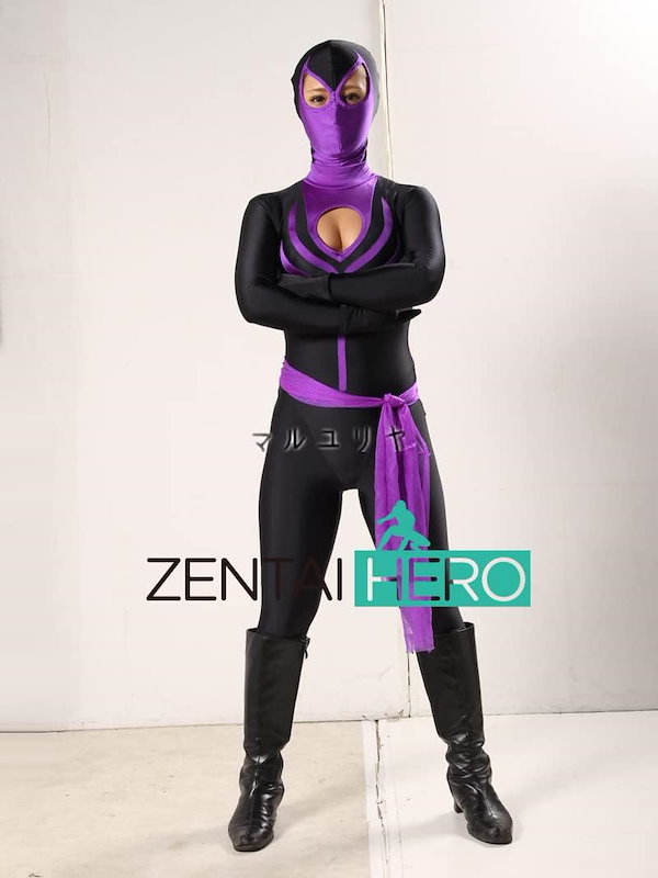 Z GIGA特攝 女戦闘員 黒紫 レオタード コスプレ衣装