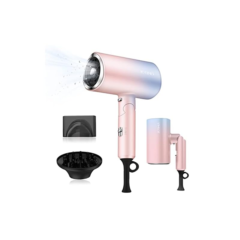 JOTIMEI ドライヤー 大風量 速乾 ヘアドライヤー 収納 折り畳み式 マイナスイオン 1200W 軽量 3段階調整 57℃恒温機能 2種類ノズル付き 旅行 出張 家庭用 PSE認証済み