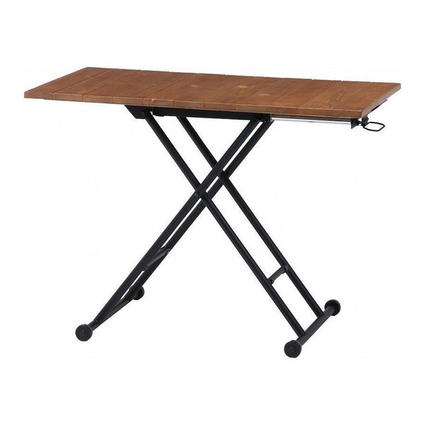 不二貿易 19241 昇降テーブル シルビア アンティークブラウン メーカー直送