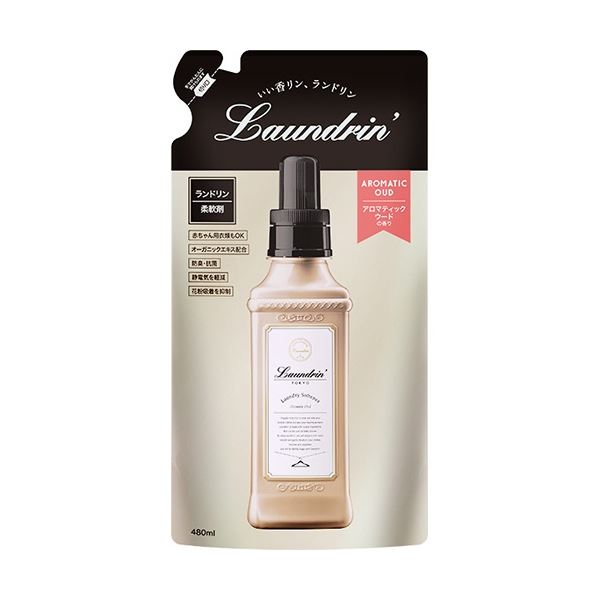 （まとめ）ネイチャーラボ ランドリン 柔軟剤 アロマティックウード 詰替 480ml 1個[x20]