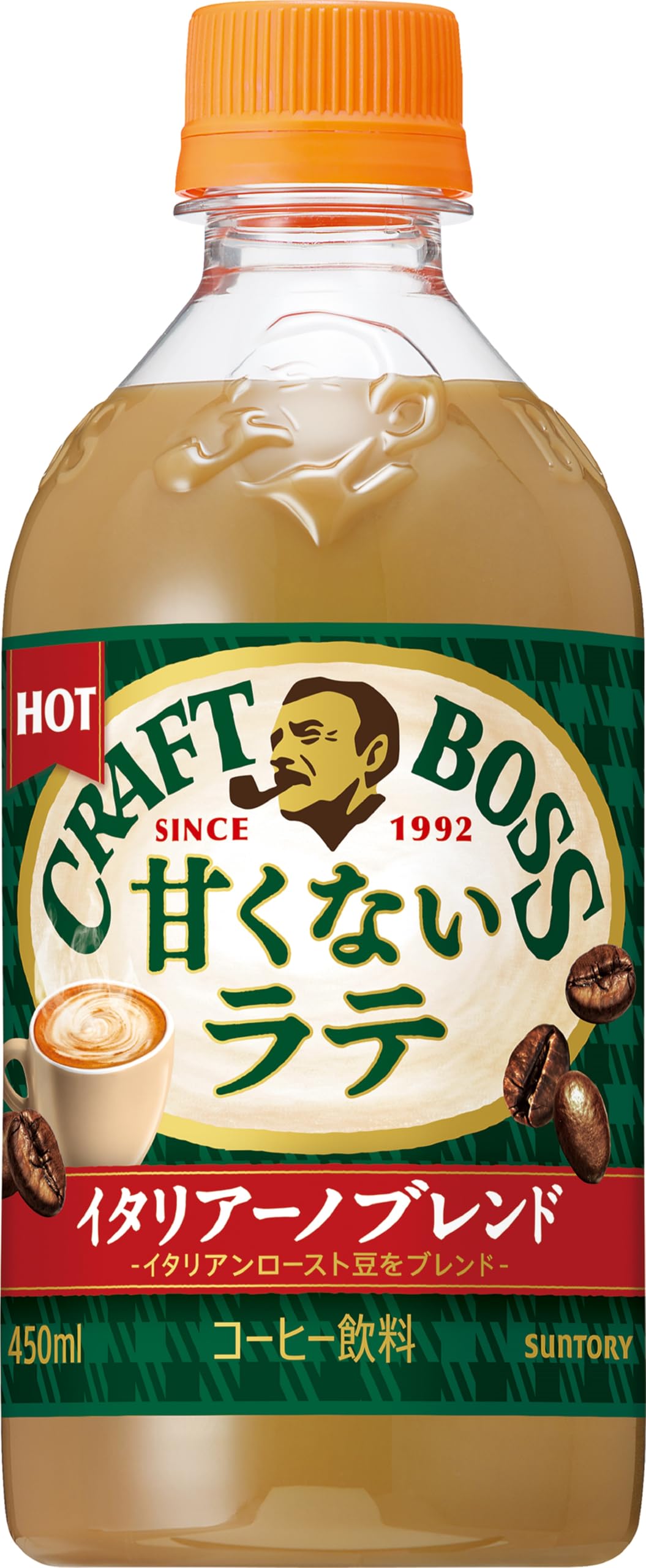 サントリー クラフトボス 甘くないラテ イタリアーノブレンド ホット コーヒー 450ml×24本