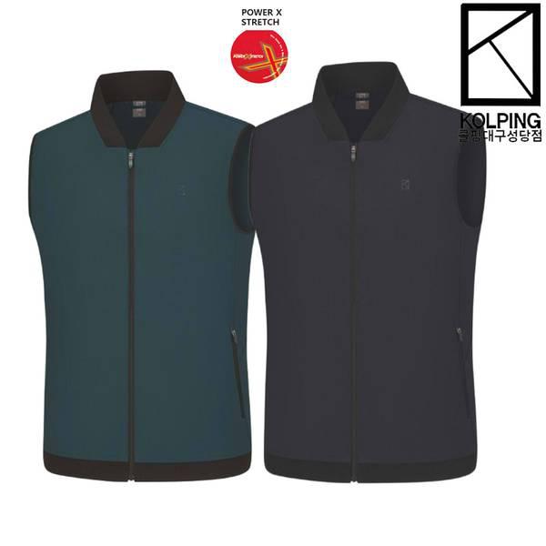 メンズ 春 初夏 伸縮性と涼しいタッチ感 トリコ素材 ベスト KWV7181M バインタ