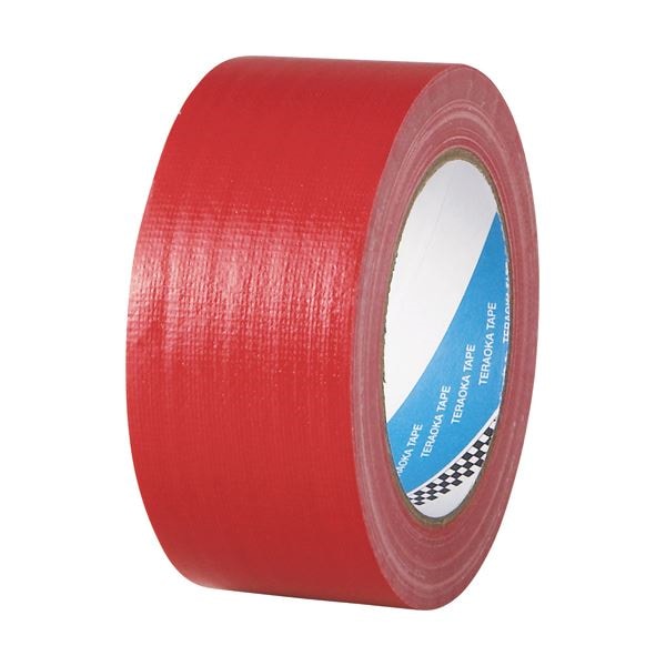 （まとめ） 寺岡製作所 布粘着テープ No.1535 50mm25m 赤 No.1535-50アカ 1巻 30セット