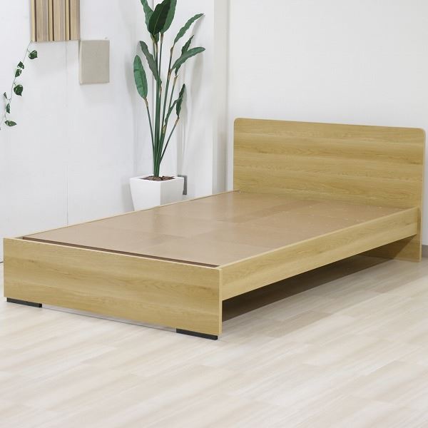 ベッド 日本製 工具 不要 組立 簡単 省スペース ベッド下 収納 シンプル モダン フラット 木製 パネル デザイン ナチュラル ダブル ベッドフレームのみ代引不可