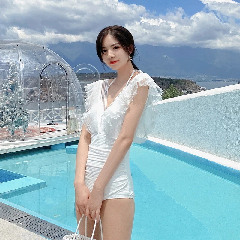 【上品】一体式 レースカバー ワンピース水着 温泉 カップ付き レース 夏 水着 体型カバー ビキニ 8 水陸両用 ラッシュガード 体型カバー 日焼け止め