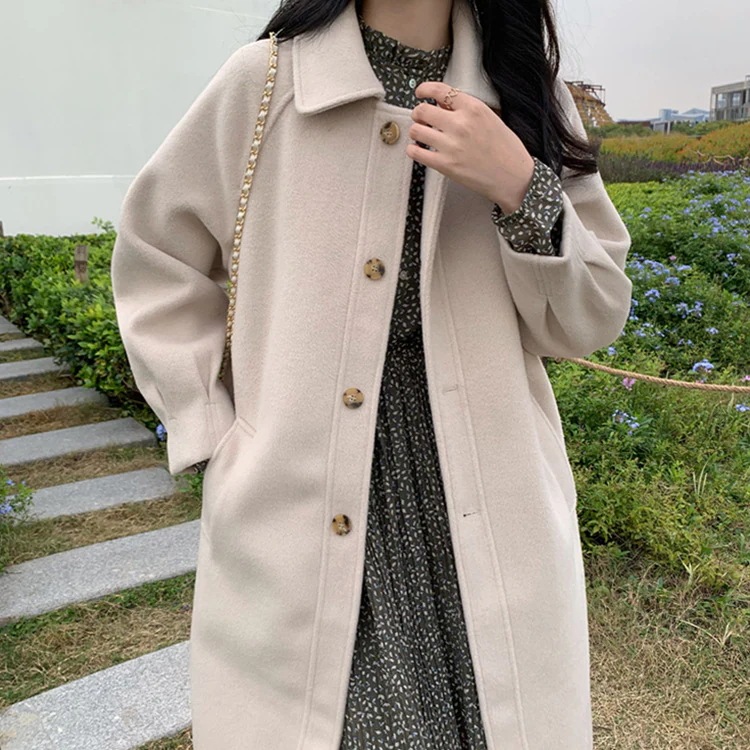 新入庫 チェスターコート レディース コート ロング丈 トレンチコート ラシャ アウター 無地 カジュアル 秋冬 厚手 ゆったり 通学 学生 可愛い